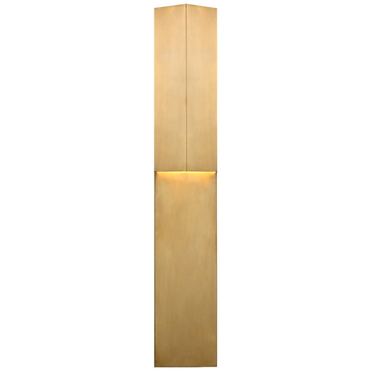 Antique Brass 30" Geometric Dimmable LED Wall Sconce