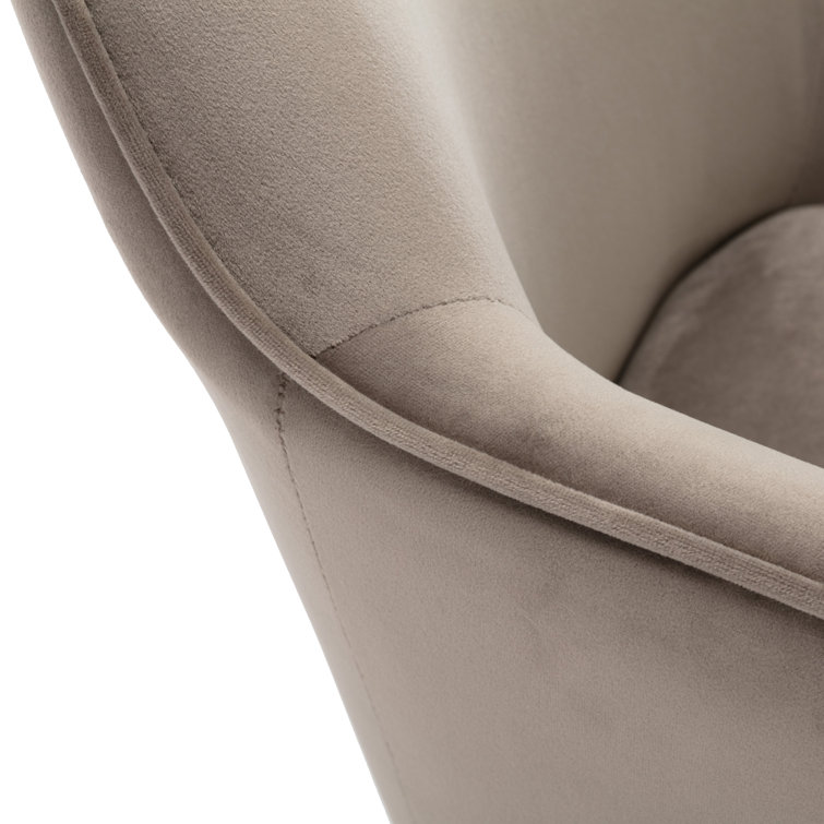 Gray Velvet Swivel Office Chair with Black Steel Base