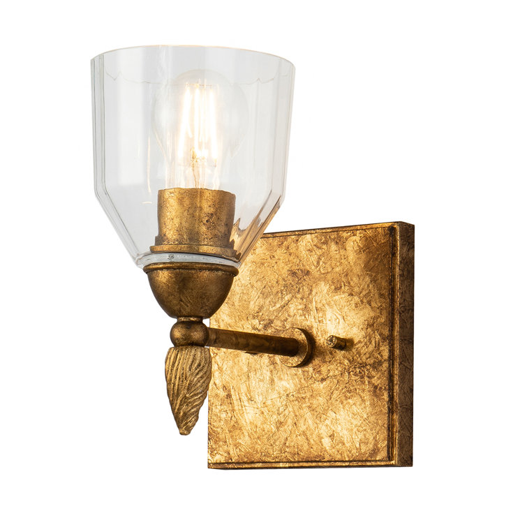 Whimsical Orb Gold 1-Light Wall Sconce with Clear Glass