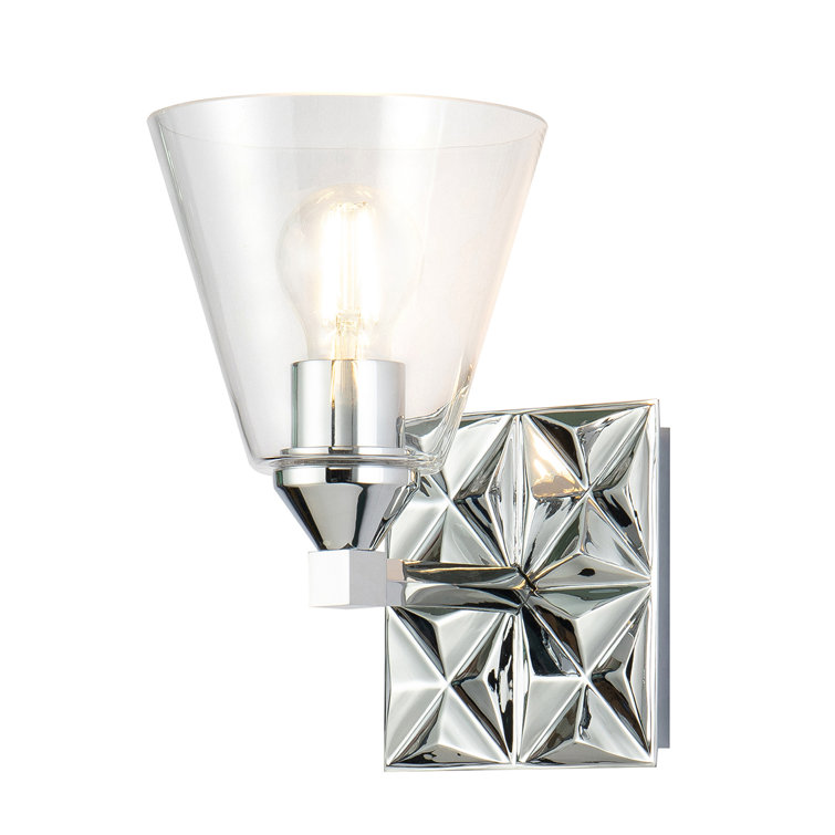 Polished Chrome Dimmable 1-Light Wall Sconce with Clear Glass