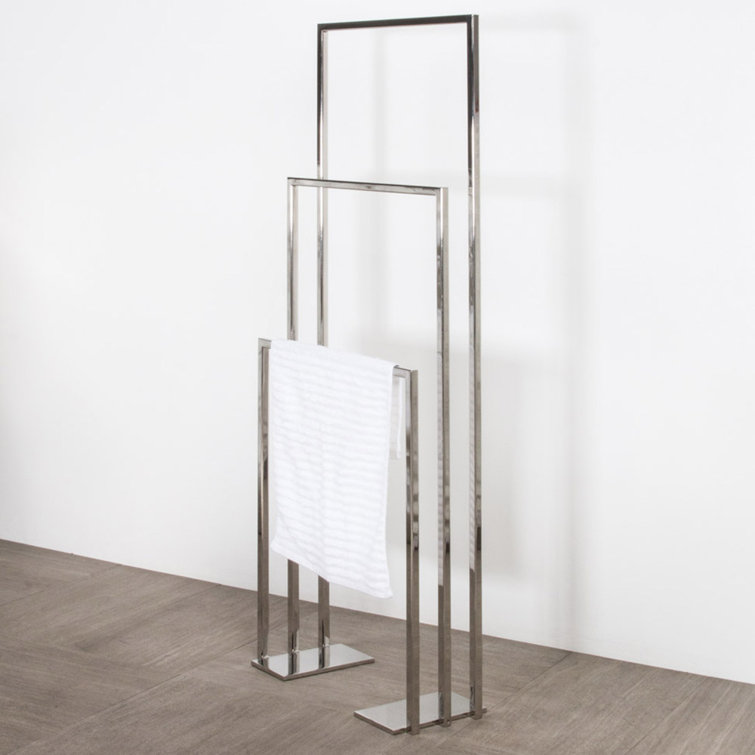 Polished Stainless Steel Triple Towel Stand