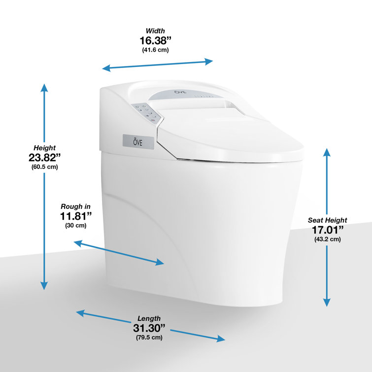 White High Efficiency One-Piece Smart Bidet Toilet with Remote Control