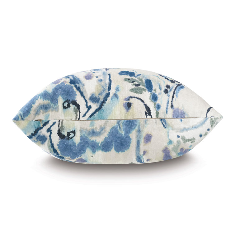 Tabitha Paisley Square Linen Blend Throw Pillow with Zipper Closure