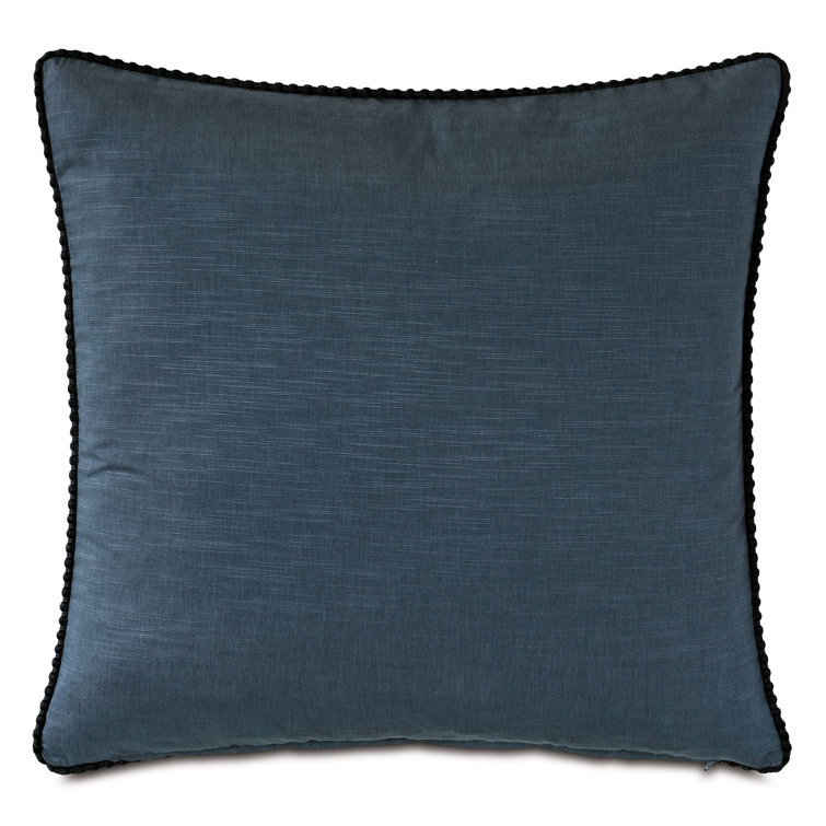 Indigo Watercolor Paisley Linen Blend Euro Sham
