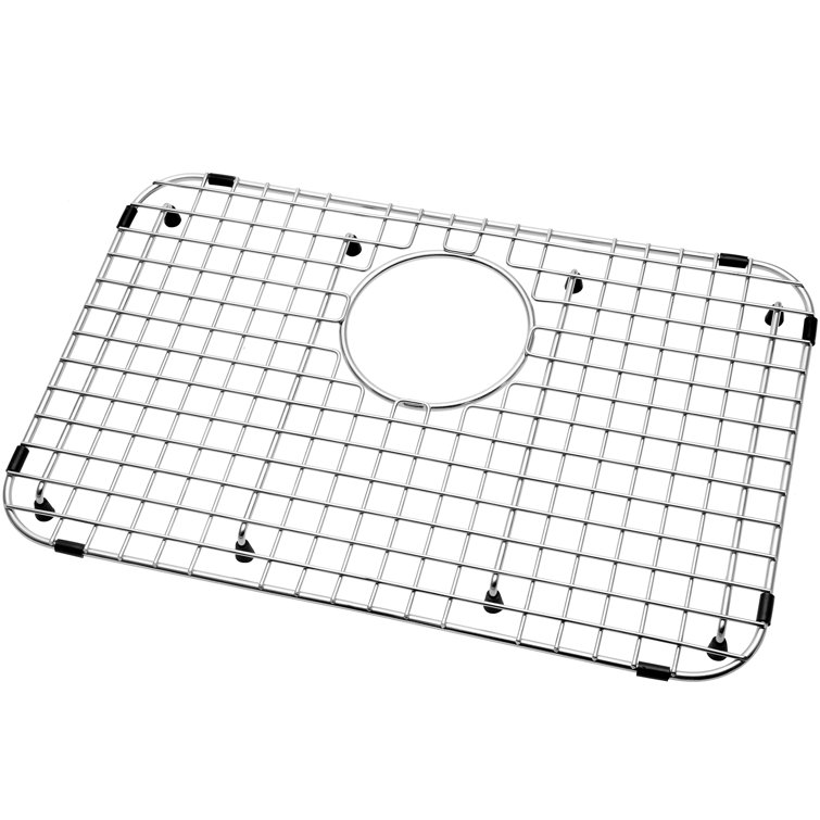 Heavy-Duty Stainless Steel Sink Grid with Rear Drain Opening