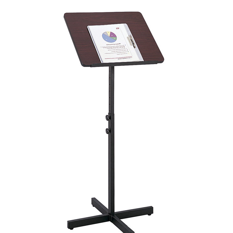 Adjustable Black and Mahogany Steel Speaker Stand
