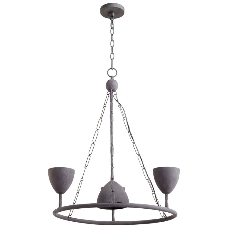 Mina Black 4-Light Wagon Wheel Chandelier