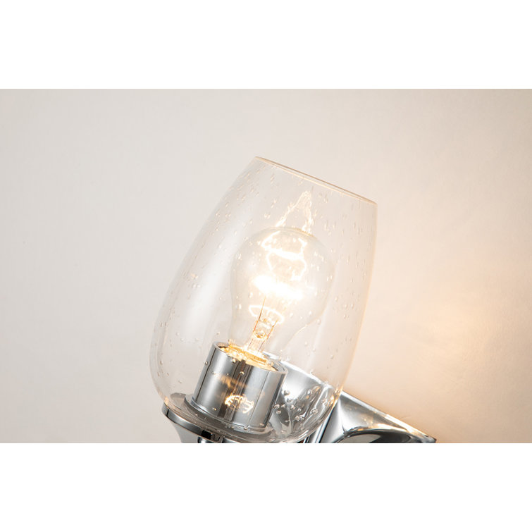 Trellis Polished Chrome 1-Light Sconce with Clear Bubble Glass