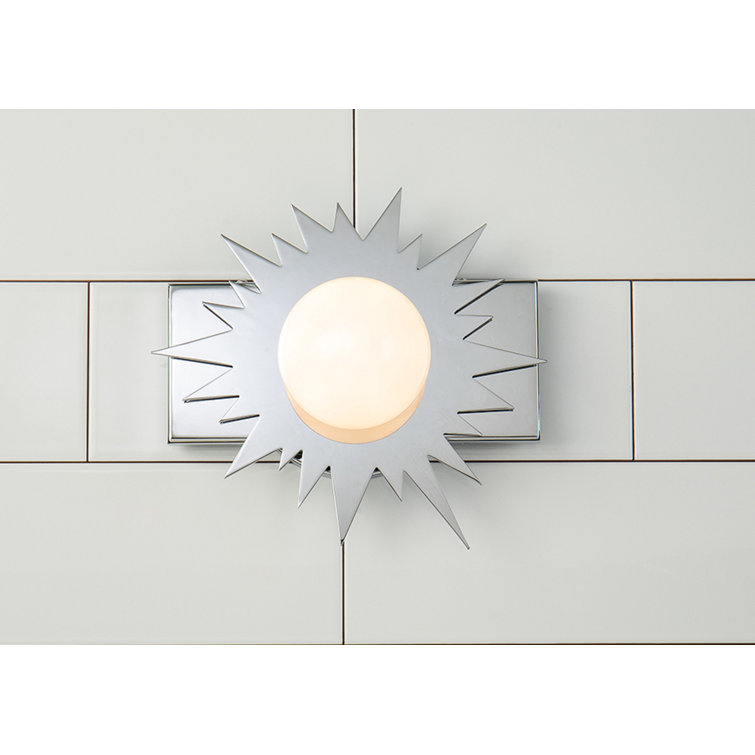 Soleil Polished Chrome 1-Light LED Sconce with Sanded Glass