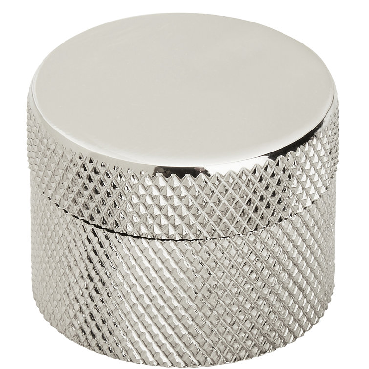 Polished Nickel Round Cabinet Knob with Mounting Hardware