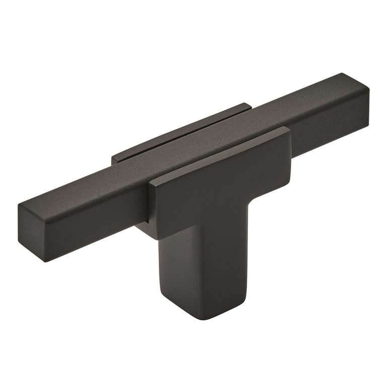 Matte Black Aluminum T-Handle Cabinet Knob with Mounting Hardware
