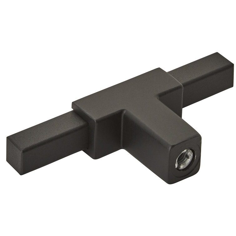 Matte Black Aluminum T-Handle Cabinet Knob with Mounting Hardware