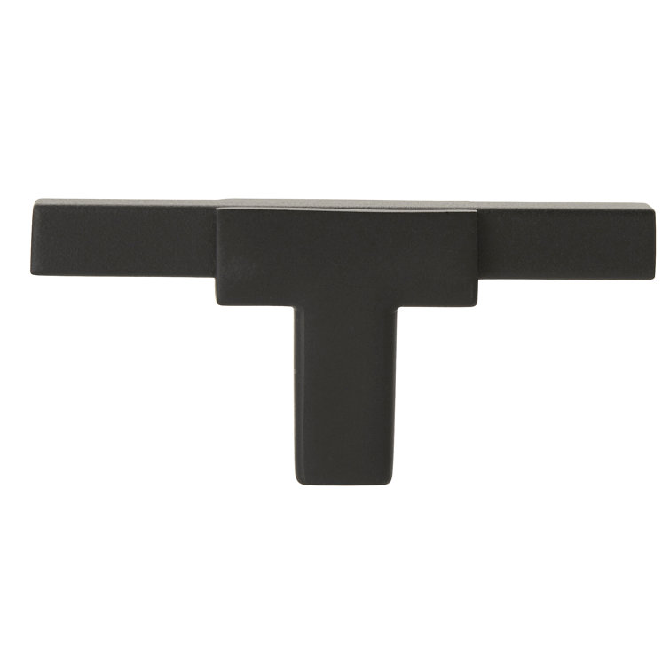 Matte Black Aluminum T-Handle Cabinet Knob with Mounting Hardware