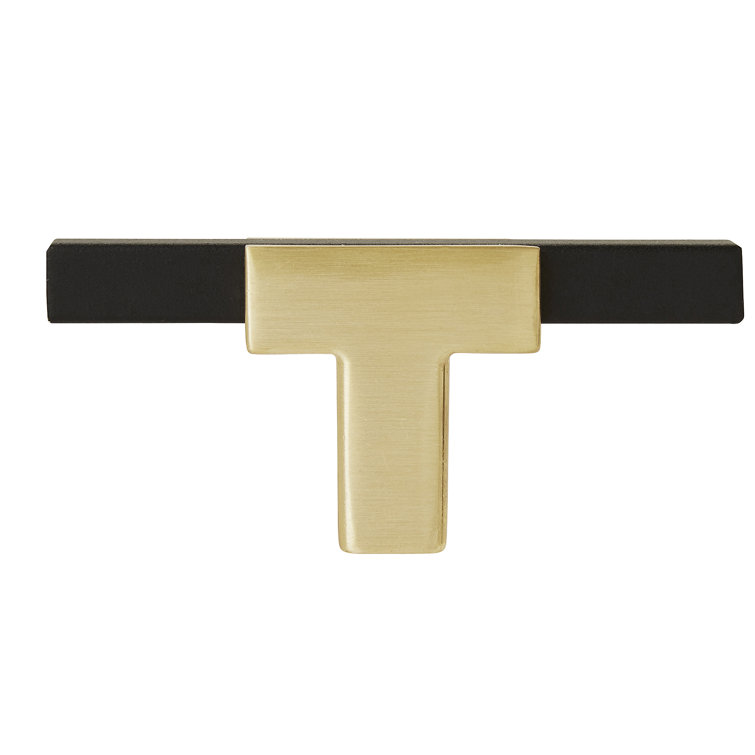 Urbanite Brushed Gold and Matte Black T-Handle Knob