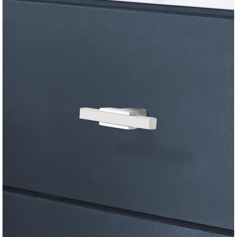 Polished Chrome and White T-Handle Cabinet Knob