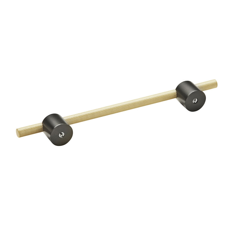 Matte Black and Gold 9.44 in Bar Pull with Mounting Hardware