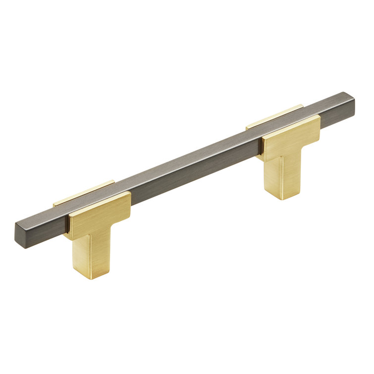 Urbanite Brushed Gold and Black Chrome 3.75" Bar Pull