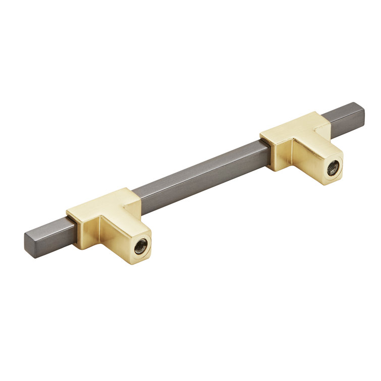 Urbanite Brushed Gold and Black Chrome 3.75" Bar Pull