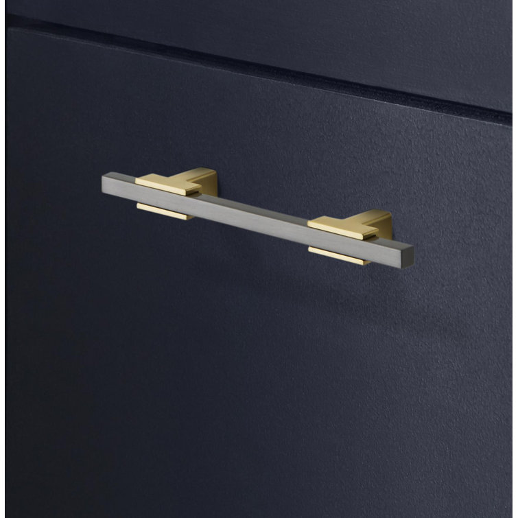 Urbanite Brushed Gold and Black Chrome 3.75" Bar Pull