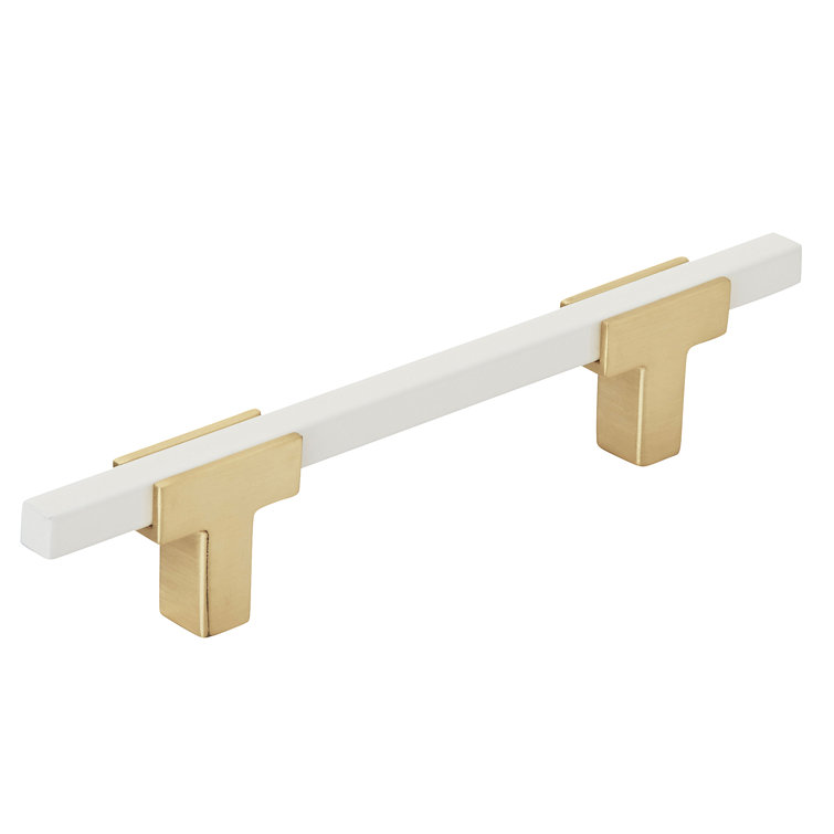 Brushed Gold and White Modern Cabinet Bar Pull