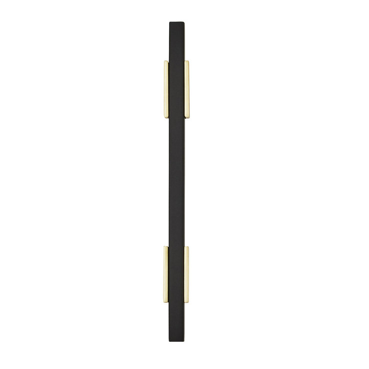 Brushed Gold and Matte Black Modern Bar Pull
