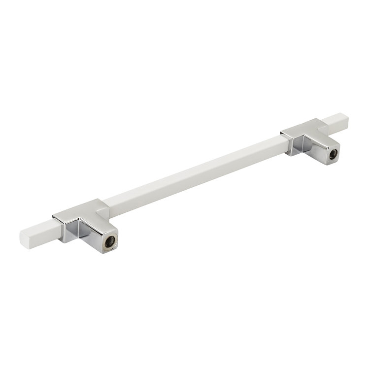 Urbanite Polished Chrome and White Bar Pull with Mounting Hardware