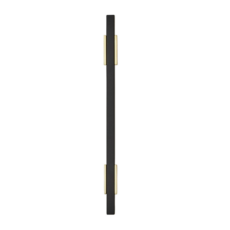 Brushed Gold and Matte Black Modern Bar Pull