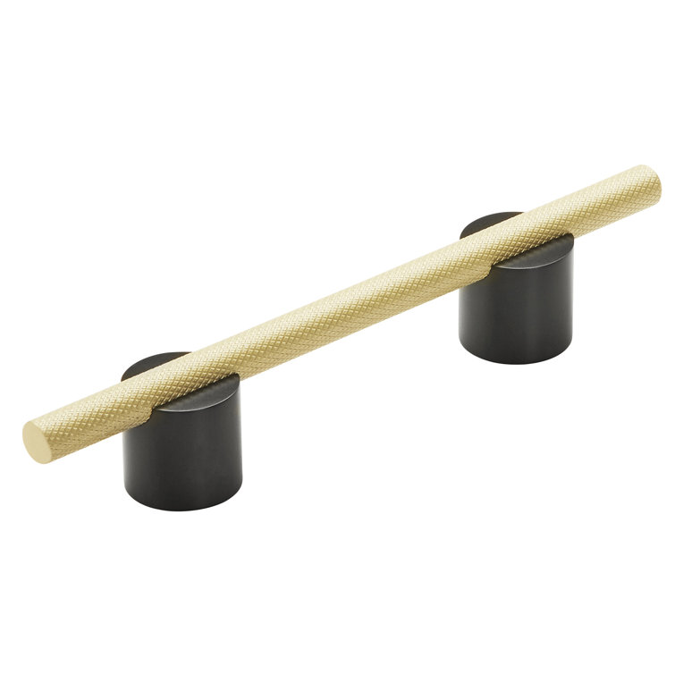 Matte Black and Gold Cylindrical Bar Drawer Pull