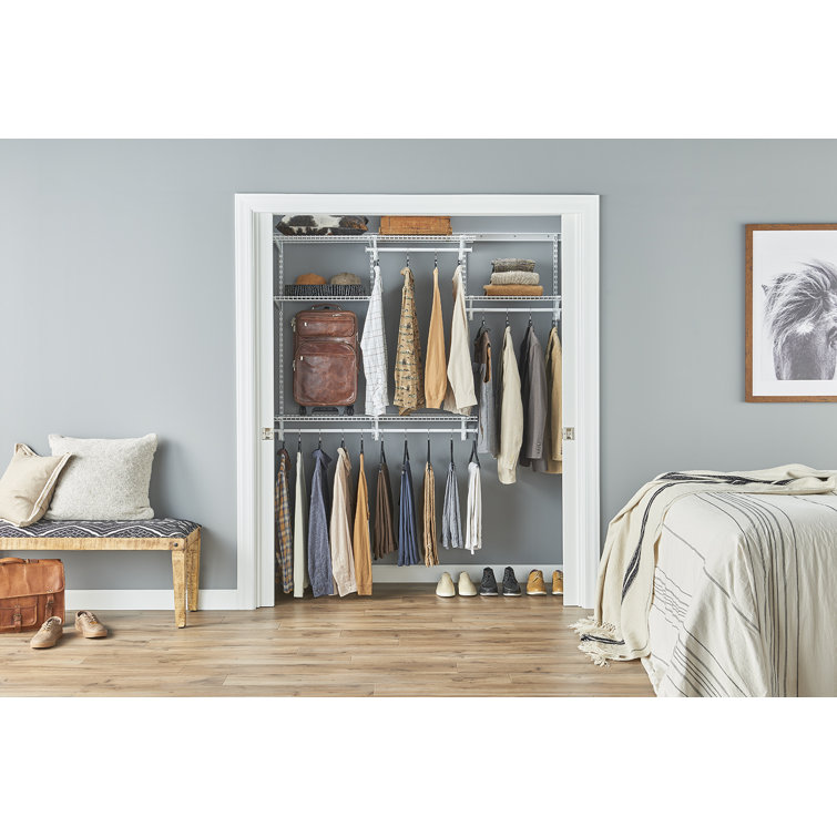Adjustable White Steel Wire Closet Organizer System