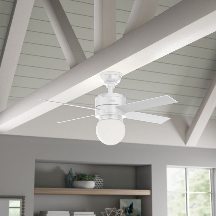 Hepburn 44" Matte White LED Chandelier Ceiling Fan with Remote