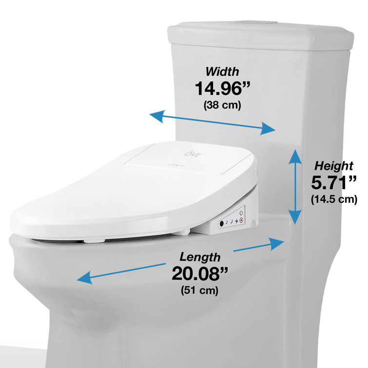 Calero White Electric Bidet Elongated Toilet Seat