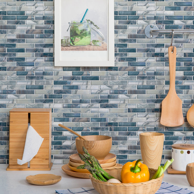 Aegean Blue Glass Mosaic Tile for Kitchen and Bathroom