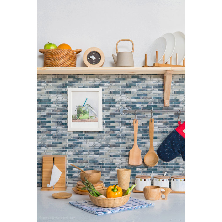 Aegean Blue Glass Mosaic Tile for Kitchen and Bathroom