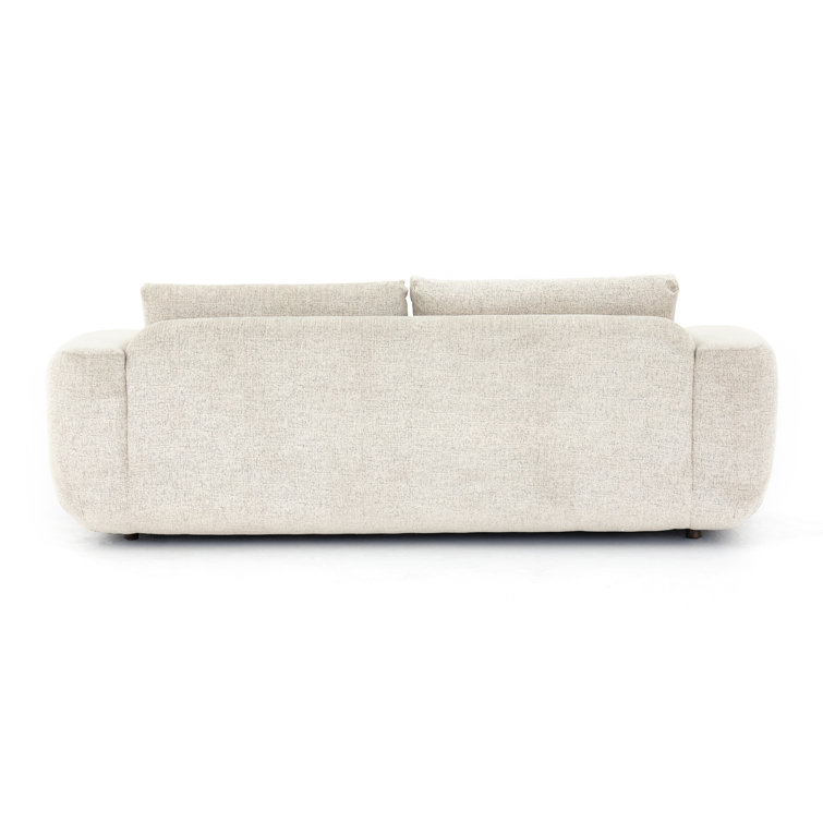 Natural Linen Trio-Seating Modern Couch with Loose Back