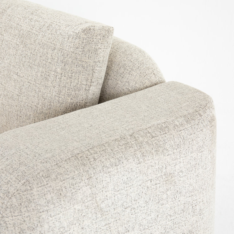 Natural Linen Trio-Seating Modern Couch with Loose Back