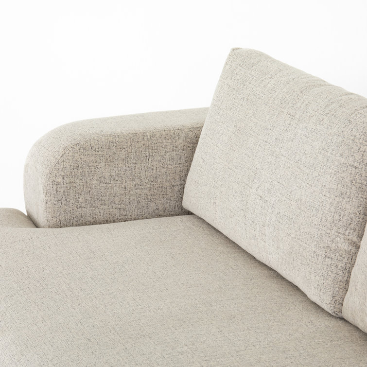 Natural Linen Trio-Seating Modern Couch with Loose Back