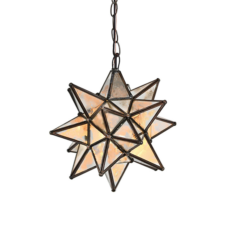 Contemporary Moravian Star Brass Edge Pendant