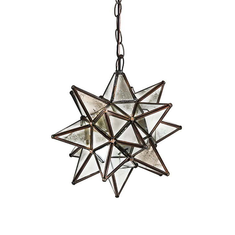 Contemporary Moravian Star Brass Edge Pendant