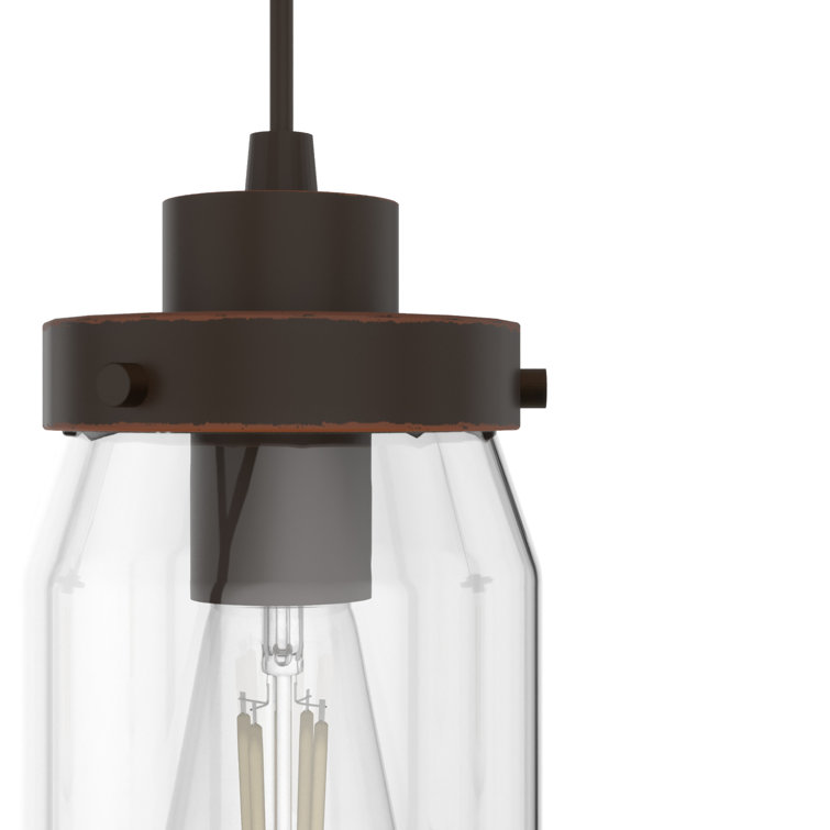 Onyx Bengal Rustic 3-Light LED Jar Pendant with Clear Glass Shades