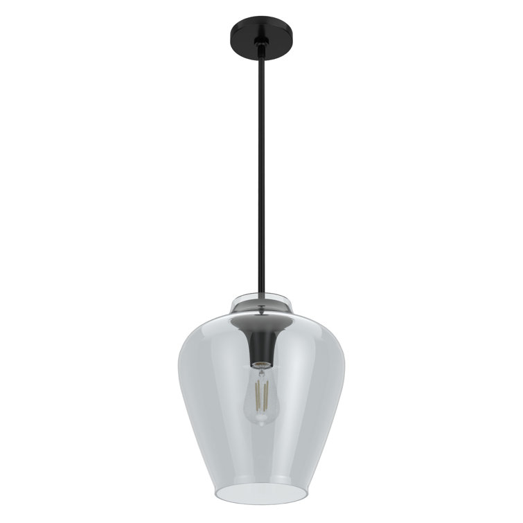 Hunter Vidria Matte Black 12" LED Teardrop Pendant Light