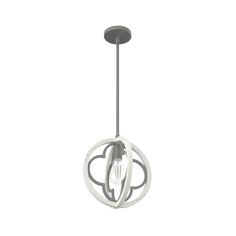 White Aluminum Mini Globe Pendant Light with LED