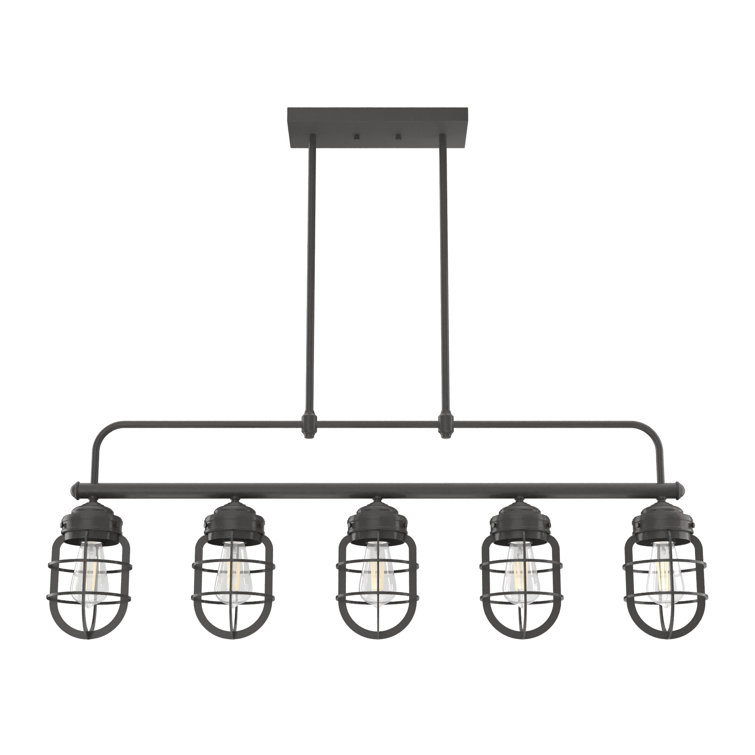 Bronze Cage 5-Light Linear Chandelier