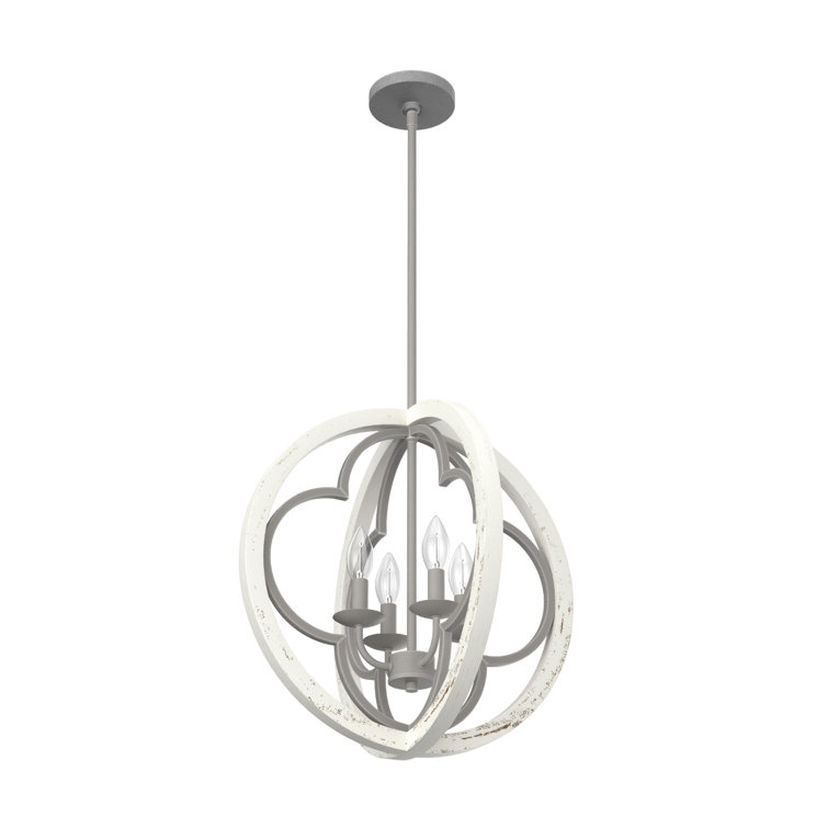 Gablecrest Rustic White 19" Globe Pendant with Painted Concrete Finish