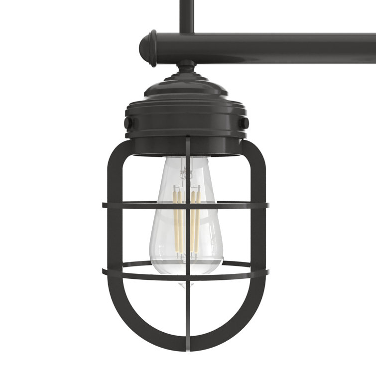 Bronze Cage 5-Light Linear Chandelier