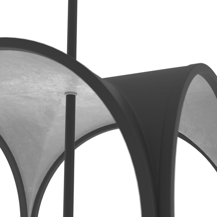 Dukestown 15" Natural Black Iron and Silver Leaf Pendant Light