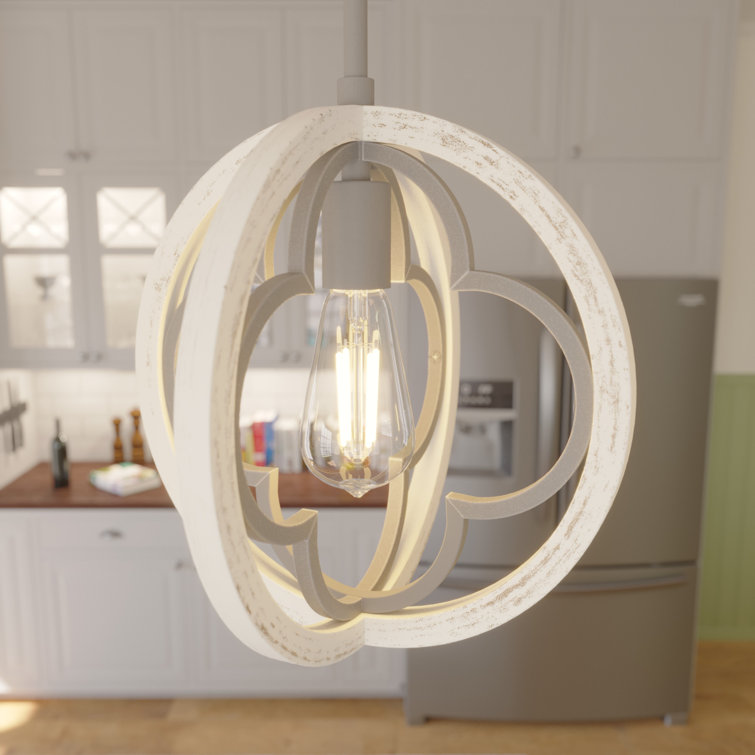White Aluminum Mini Globe Pendant Light with LED