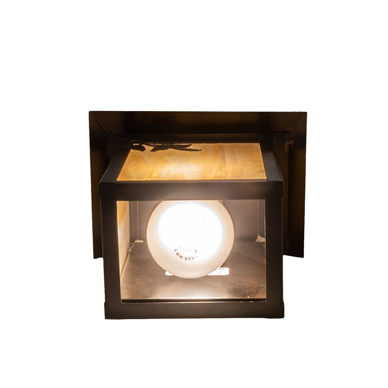 Craftsman Brown Direct Wired 1-Light Sconce with Beige Glass