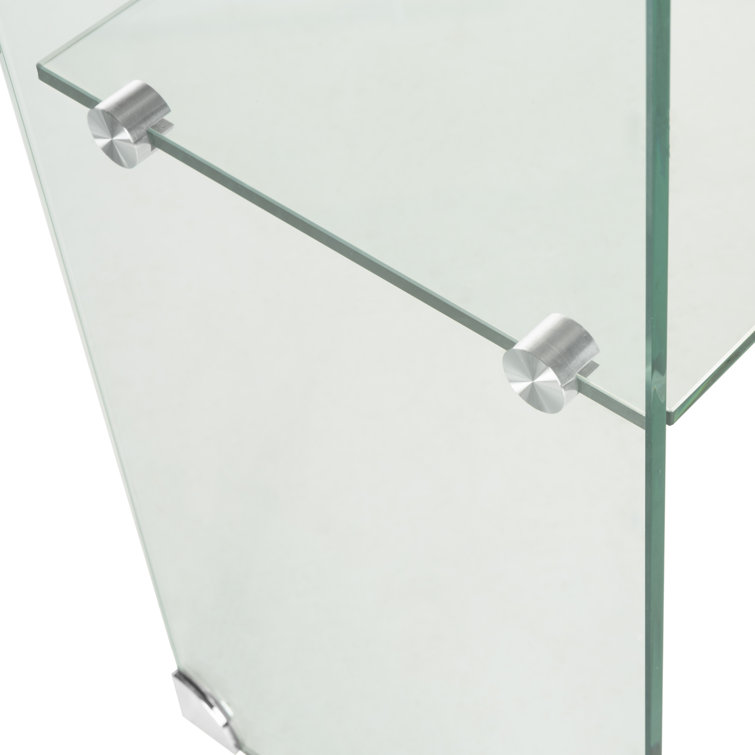 Elysian 43'' Clear Tempered Glass Console Table with Shelf