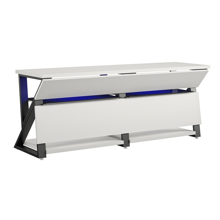 NTense Genesis 70" White Gaming TV Stand with RGB Lights