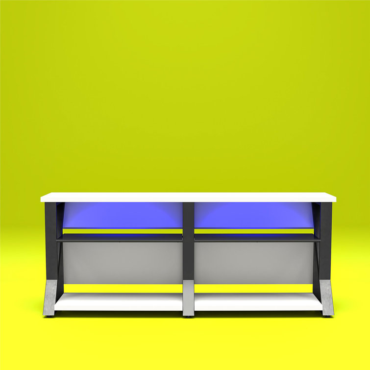 NTense Genesis 70" White Gaming TV Stand with RGB Lights